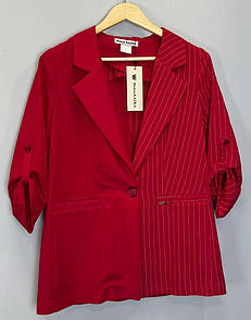 Жакет жіночий Дует червоний смужка MKSH2679-9