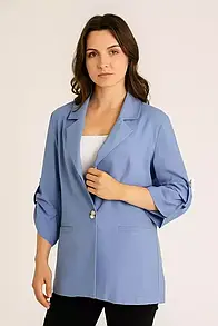 Жакет жіночий лляний блакитний "Дует" MKSH2679-3