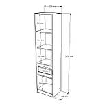 Шафа-пенал закрита з полицями та шухлядою Еверест Стайл-500 50х39х203 см Кашемір/Бетон (DTM-071151), фото 4