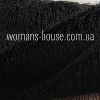 Штучне хутро довговорсове 6 см Неаполі 180 см однотон Чорний