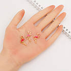 Кулон Фламінго, зі Сплаву, Емальований, Пурпурний, 26x14x2.5мм, Отвір 1мм, 4 шт, фото 2