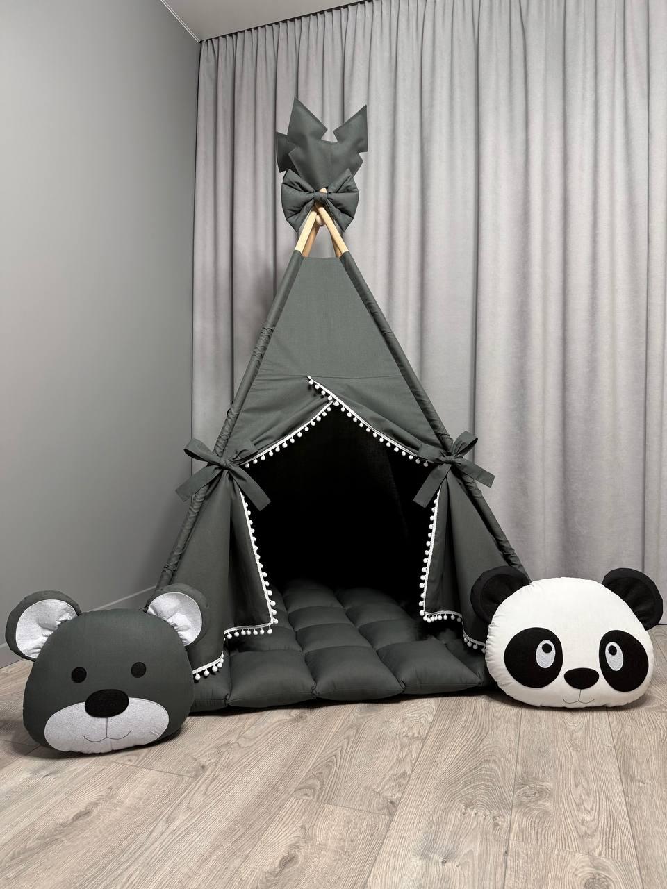 Вігвам для дітей Графіт 7 БОНБОН Повний комплект, вігвам дитячий, вігвам для хлопчика, дитячий вігвам, вігвам для дівчинки, фото 1