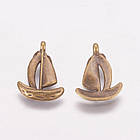 Кулон Кораблик, Метал, Колір Бронзовий, 19х13х2мм, Отвір 1мм, 20 шт, фото 2
