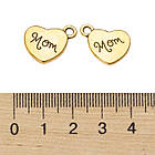 Кулон Серце Метал, Античне Золото, 15x13x3мм, Отвір 3мм, 5 шт, фото 3