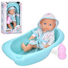 Пупс YL2425K-B 25см п'є-пісяє ванна пляшечка в кор-ці 19-32-12см