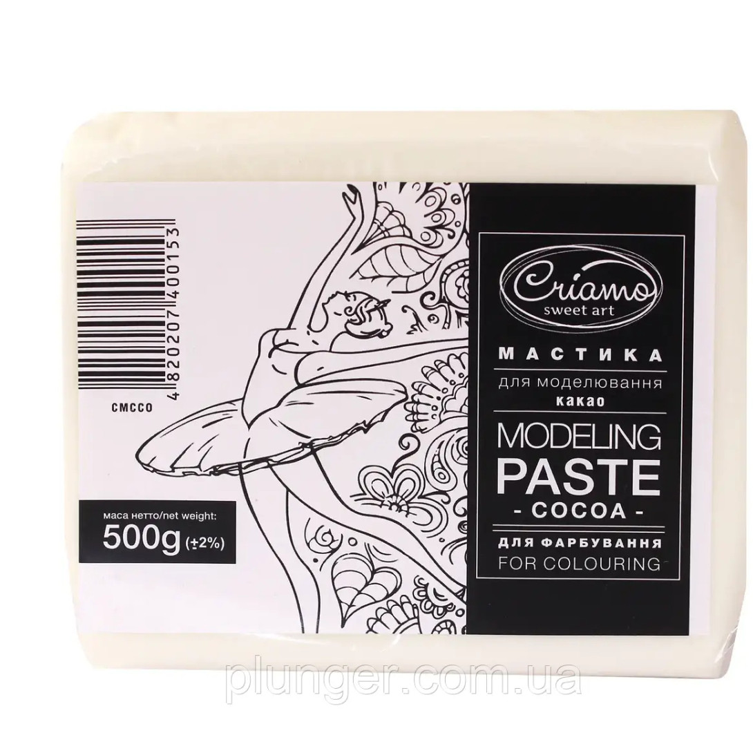 Мастика для тортів Criamo Преміум з маслом какао біле ліплення 0,5 кг