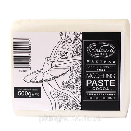 Мастика для тортів Criamo Преміум з маслом какао біле ліплення 0,5 кг, фото 1