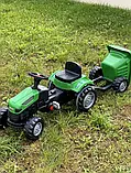 Дитячий педальний веломобіль трактор із причепом Pilsan Active 07-316 зелений. Велокарт, трактор на педалях, фото 8