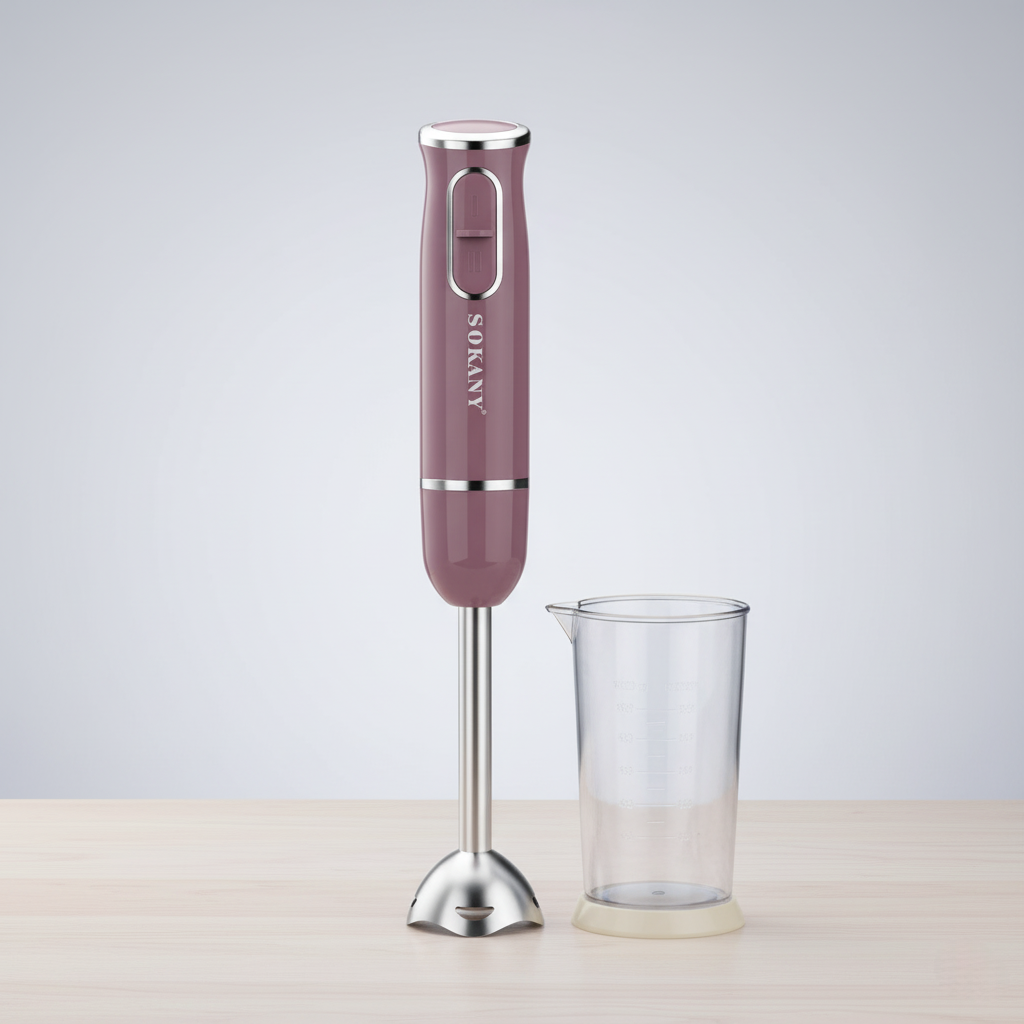 Ручний блендер Sokany 1726 занурювальний 300 Вт Рожевий, фото 1