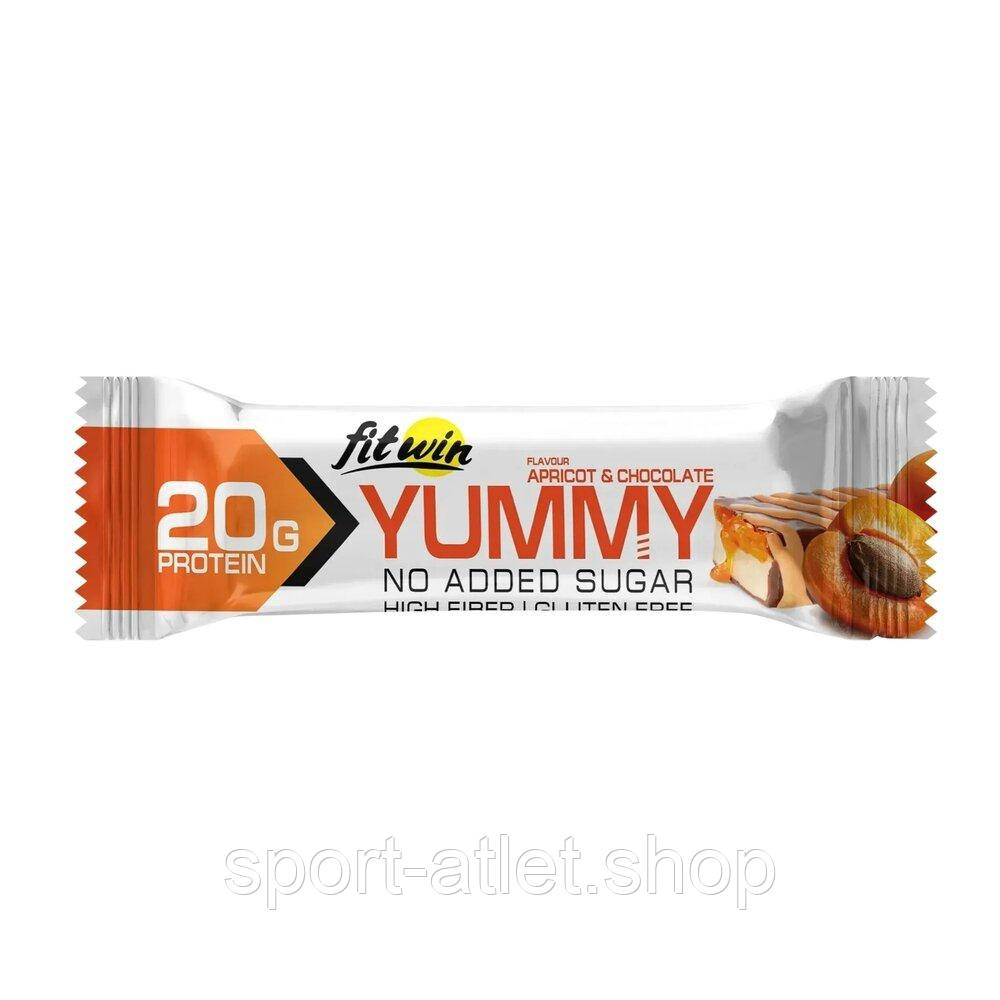 Батончик FitWin YUMMY Bar 36% no added sugar, 55 грам - Абрикос-шоколад, фото 1