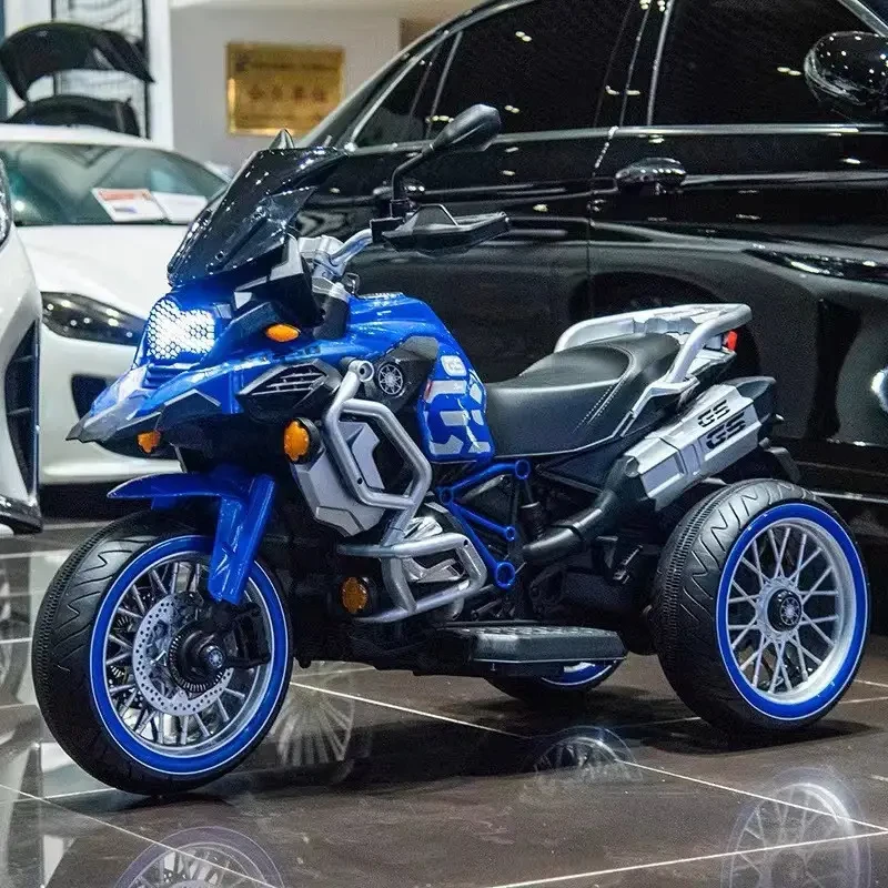 Дитячий електро мотоцикл триколісний на акумуляторі Bambi M 5074 для дітей 3-8 років Синій, фото 1