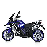 Дитячий електро мотоцикл триколісний на акумуляторі Bambi M 5074 для дітей 3-8 років Синій, фото 4
