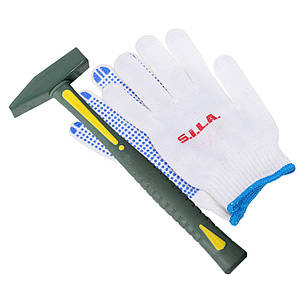 Молоток 500 г квадратний бойок дерев'яна ручка + рукавички в подарунок (в-во S.I.L.A. AC) SL11.H500.PROMOSET