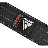 Пояс для пауерліфтингу RDX RD1, шкіряний, білий, розмір XL (талія 107-122 см), фото 5