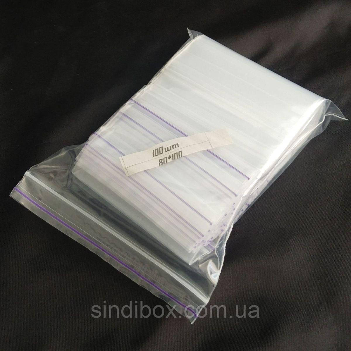 ЗІП пакети із замком ZIP-LOCK, розмір  80х100 мм, уп. 100шт, фото 1