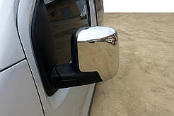 Накладки на дзеркала верхівки (2 шт, нерж.) Carmos - Турецька сталь для Fiat Fiorino/Qubo 2008-2024 рр