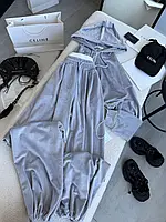 Жіночий костюм для повсякденного носіння, комплект з плюшевого велюру, світло-сірий 46-48 арт. 815302