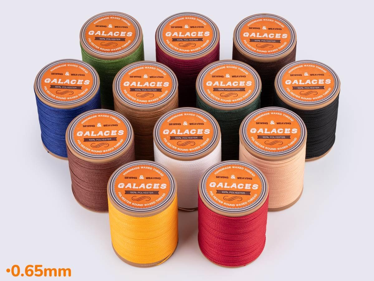 Galaces 0.65мм кругла вощена нитка по шкірі 110м., фото 1