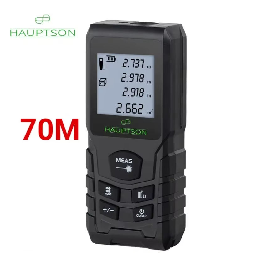 Лазерний далекомір HAUPTSON LDM-D 70м Вимірювання довжини, площі, обсягу, фото 1