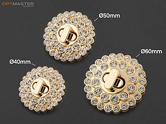 Замок для сумки кол. золото 65-005