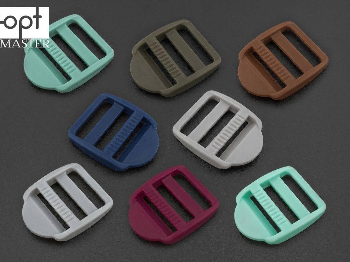 Пряжка перетяжка 25 мм трьохщілинна пластикова РП/3-(B)25001, фото 1