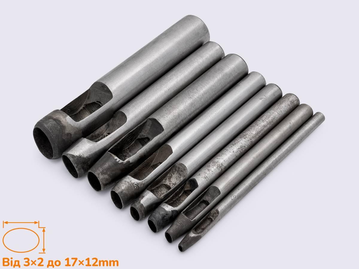 Пробійник (просічка) овальний арт. 87-1510, розмір від 3 до 15 мм, фото 1