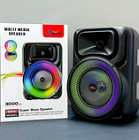 Портативна колонка Sing-e ZQS8147 з мікрофонами та пультом Акустична система RGB підсвітка Чорний 200 Вт, фото 8