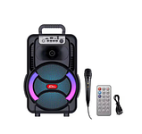 Портативна колонка Sing-e ZQS-8166 з мікрофонами та пультом Акустична система RGB підсвітка Чорний 200 Вт, фото 3