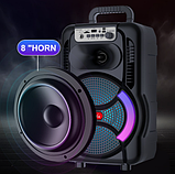 Портативна колонка Sing-e ZQS-8166 з мікрофонами та пультом Акустична система RGB підсвітка Чорний 200 Вт, фото 5