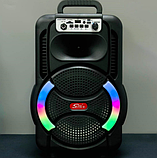 Портативна колонка Sing-e ZQS-8166 з мікрофонами та пультом Акустична система RGB підсвітка Чорний 200 Вт, фото 6