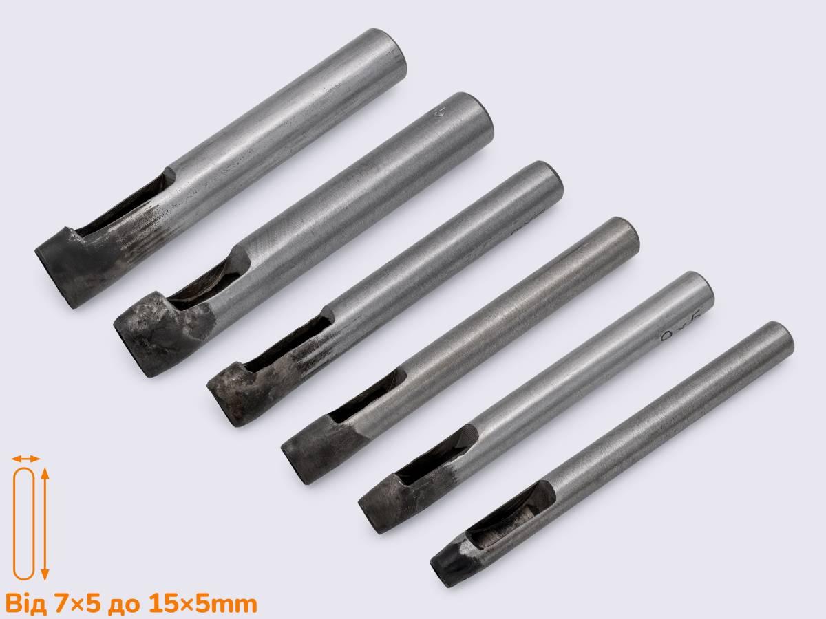 Пробійник (просічка) арт. 87-1504, розмір від 7х5 до 15х5 мм, фото 1