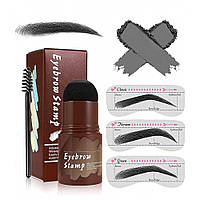 Тіні для брів з трафаретом чорні №3