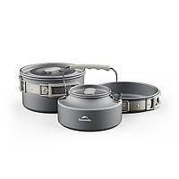 Набір посуду (каструля, сковорідка, чайник) Naturehike CNK2450CF010, алюміній JGR