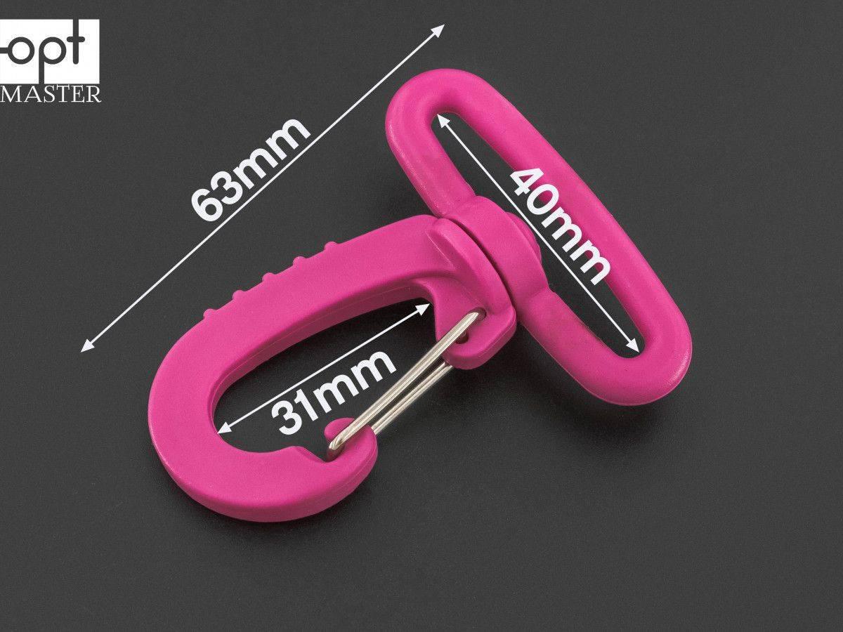 Карабін пластиковий 40 мм рожевий КБ-(B)40001, фото 1