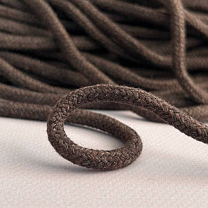 Шнур бавовняний плетений із сердечником 5 мм - коричневий