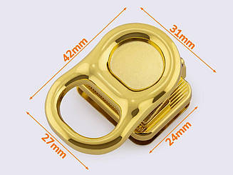 Замок для сумки 31*42мм кол. жовте золото 88-089
