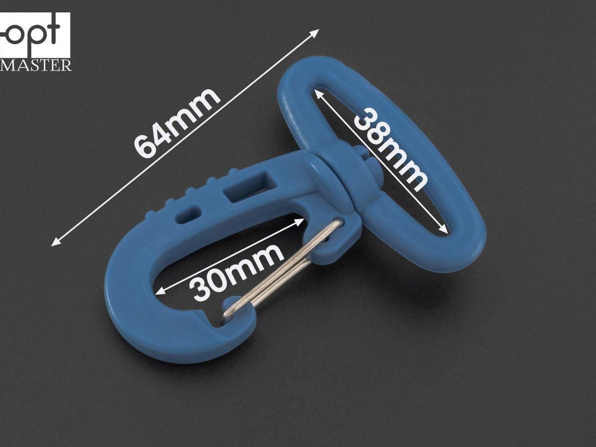 Карабін пластиковий 38 мм синій КБ-(B)38079, фото 1