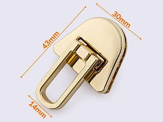 Замок для сумки 30*43мм кол. світле золото 88-091