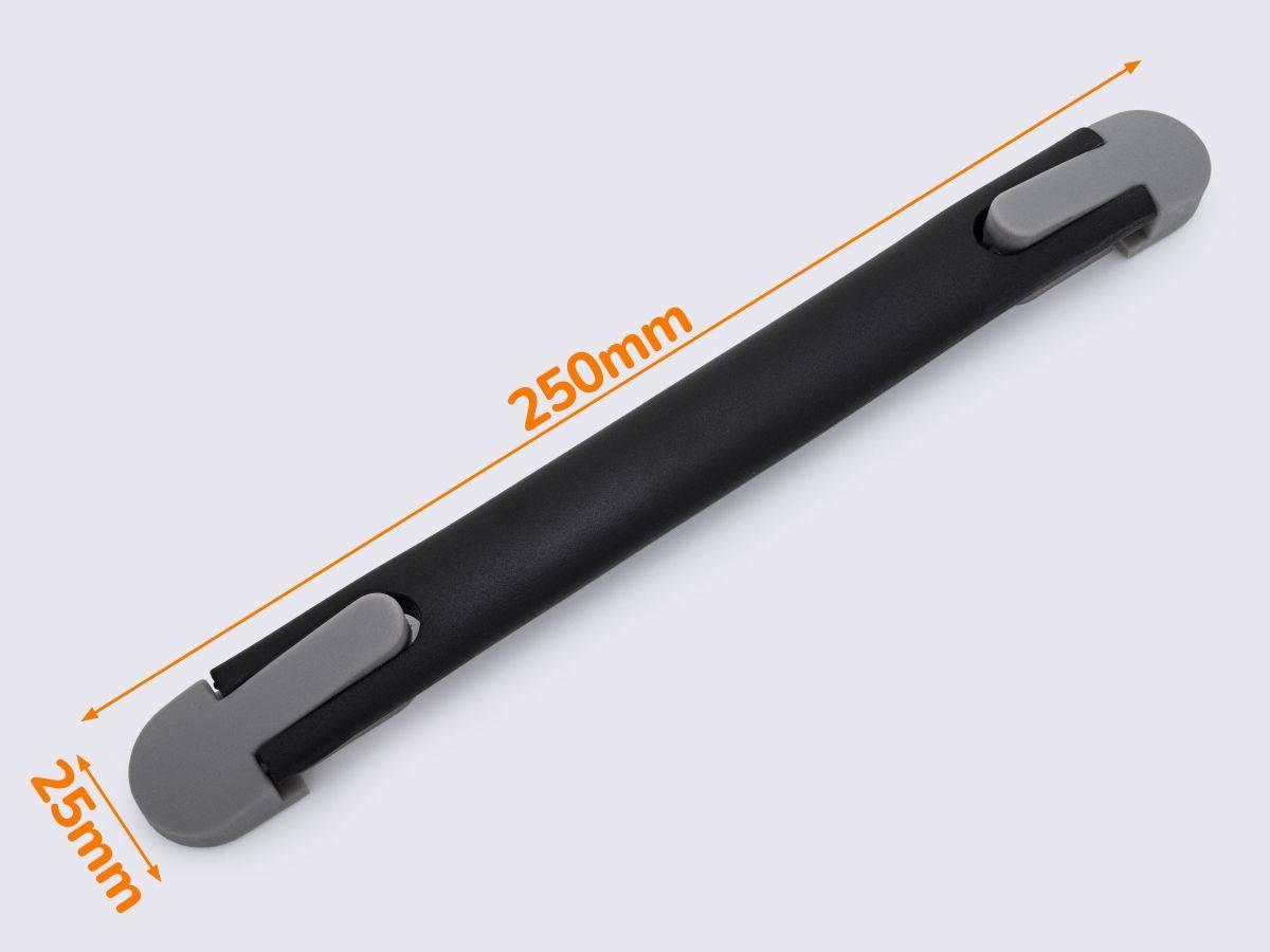 Ручка для валізи ЧМР-023, кол.чорний з пластиковими вставками, фото 1