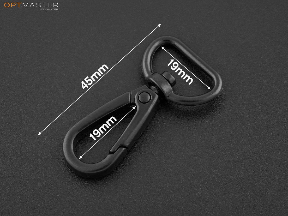 Карабін 19мм кол. чорний матовий 65-478, фото 1