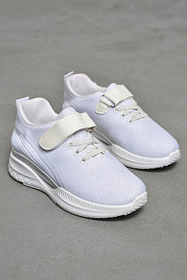 Кросівки дитячі текстильні білого кольору Уцінка 206216T Безкоштовна доставка