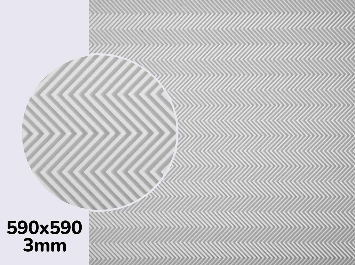 Профілактика каучукова Wave Rubber, р. 590*590*3.0 мм, кол. білий, фото 1