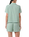 Легка жіноча піжама Tommy Hilfiger комплект сорочка та шорти 1159844142 (Білий/Зелений L), фото 3