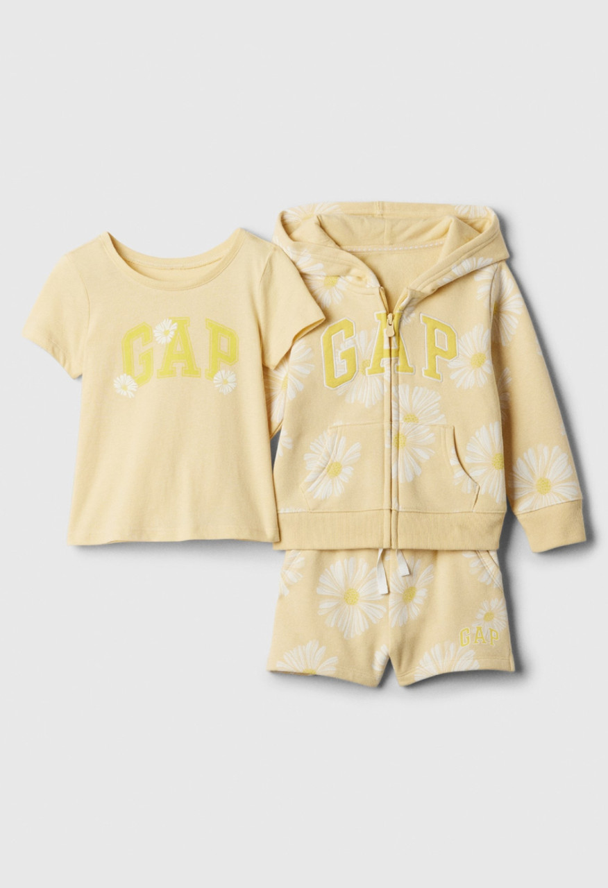 Дитячий комплект GAP толстовка, шорти та футболка 1159844151 (Жовтий 3), фото 1