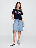 Жіноча укорочена футболка GAP з принтом 1159844174 (Синій M), фото 3