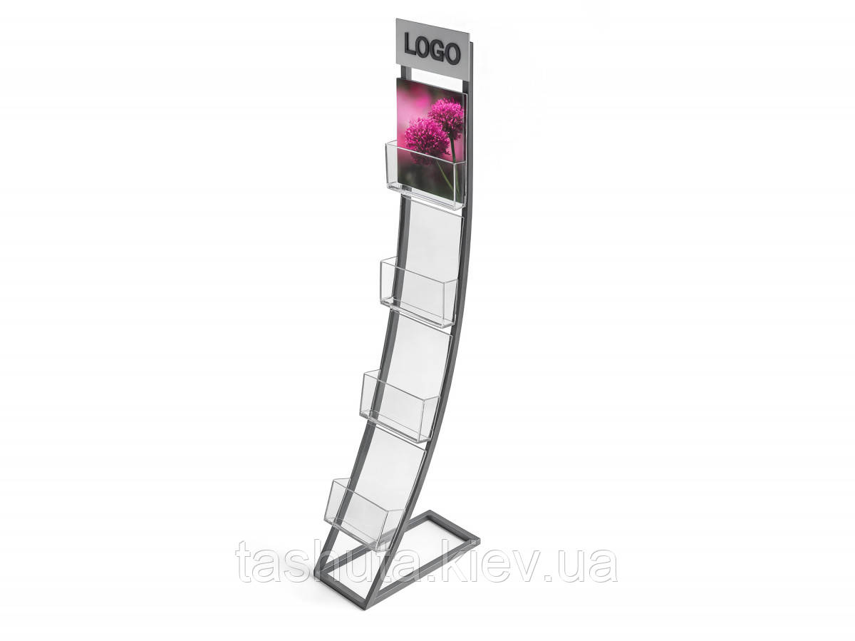 Напольная стойка для печатной продукции "Парус", 4 кармана А4 Ташута  (21-62151)