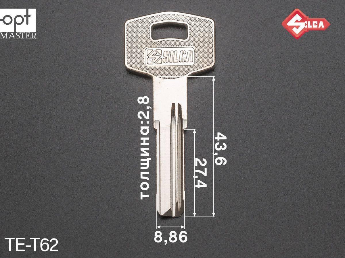 TE19 Silca заготовка ключа англійський профіль, фото 1