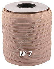 Спіральна блискавка метражна №7, 200 м в бобіні, цв. тілесний (С005)