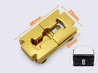 Замок для сумки 25*45мм кол. жовте золото 88-011