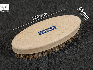 Щітка для взуття Saphir Polisher Brush, овальна, з світлою щетиною (2640212)